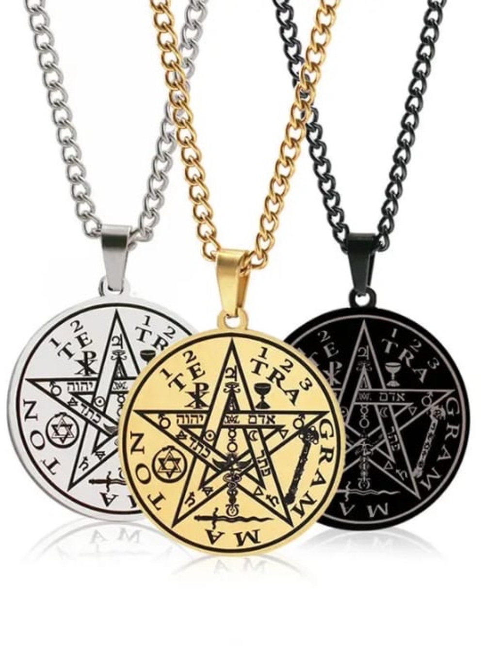 The North Face Pentagram Seal Necklace - Gold, Silver, Black
